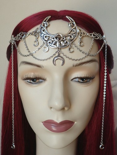 Crescent moon silver celtic - silver,